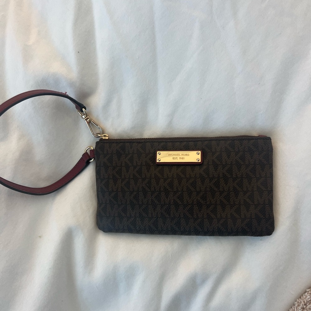 Michael Kors Brown Monogram Wristlet
